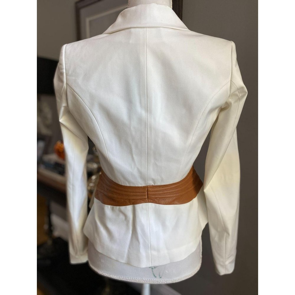 Marciano / Guess Faux Leather Blazer Cream 0 NWT - Picture 10 of 10